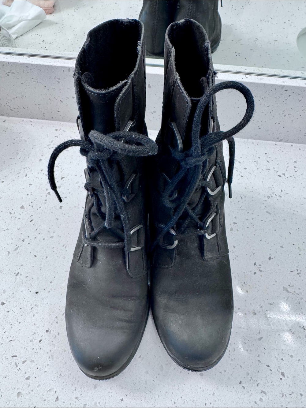 Sorel Women's Black Lace-Up Ankle Boots